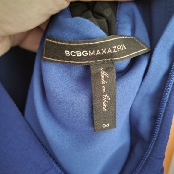 BCBGMAXAZRIA Runway Blue & Black Colorblock Dress – Size 4 | Cocktail Evening - Picture 4 of 5